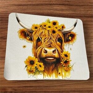 Highland Cow Mouse Pad for Office Desk Mat